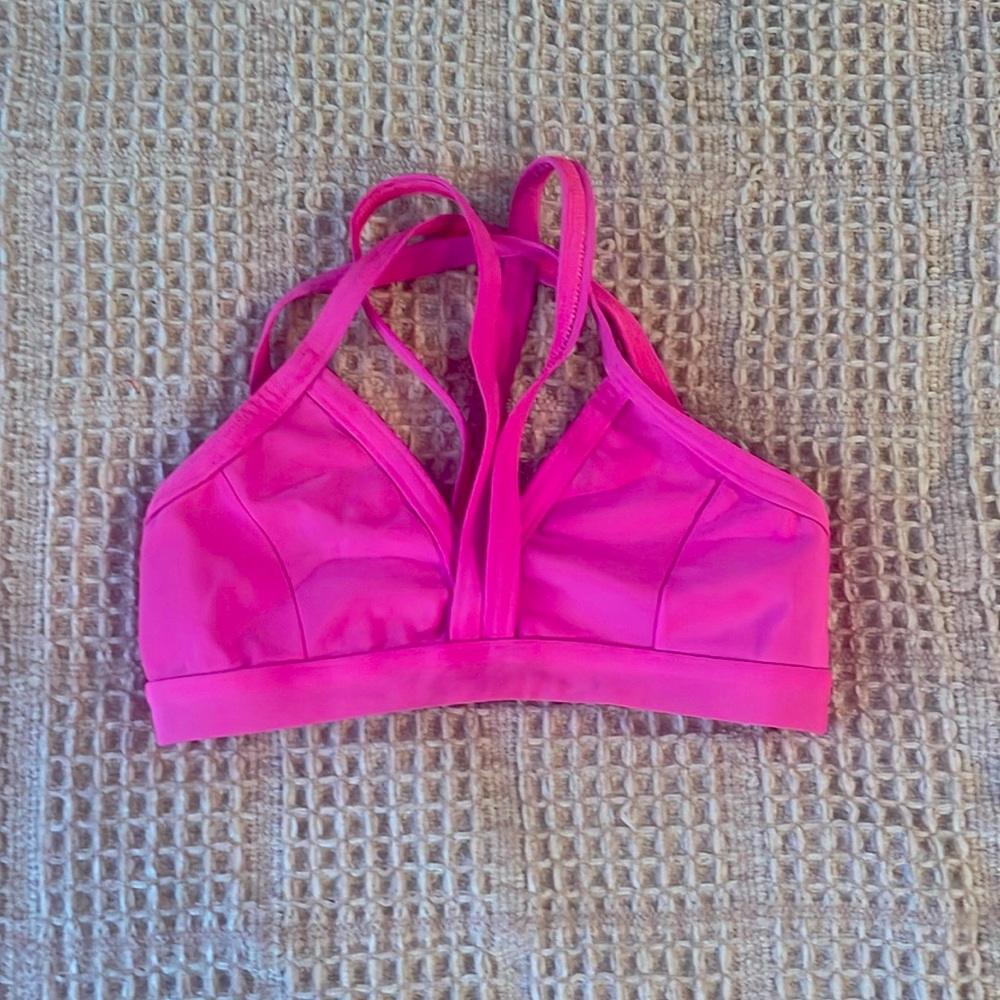 Hot pink straps bra top. Size small